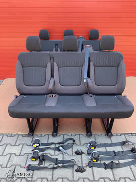 SET Seat triple bench Fiat Talento Trafic Opel Vauxhall Vivaro NV300 belts seats