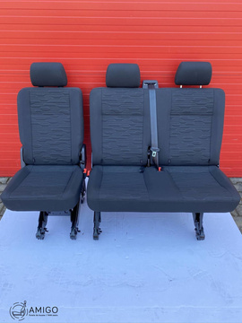 Bench rear triple seat VW T6.1 T6 Transporter Circuit Black single + double LHD