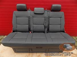 Bench rear triple seat VW T5 T5.1 anthracite leather Multivan Caravelle