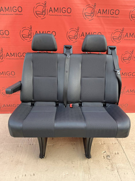 Seat Mercedes Sprinter W906 rear double bench seat with armrest isofix Leatherette