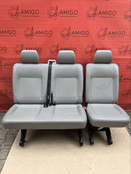 VW T5.1 T5 SET Bench rear double single seat Grey 2nd row + belts brackets isofix