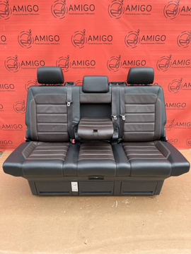 Bench rear triple seat VW T6 Mocha brown leather Multivan Caravelle t5
