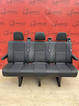 Seat Mercedes Sprinter 906 VW Crafter I 2006-2016 rear triple bench Leatherette