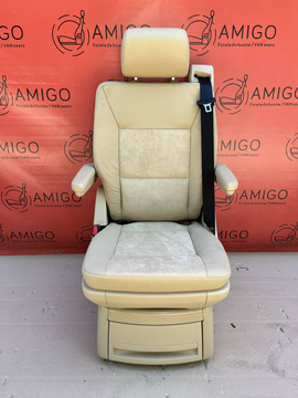 Seat single rear VW T5 Multivan Caravelle Leather Beige Alcantara T6 T6.1