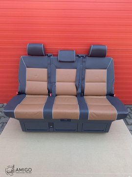Bench rear triple seat VW T5 PanAmericana leather Multivan Caravelle t6