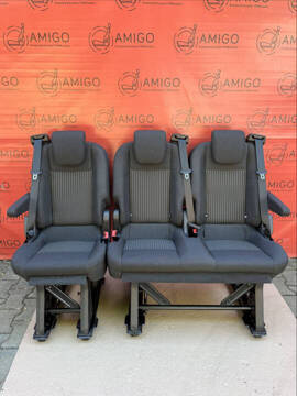 Ford Transit Custom Combi Seat 2+1 Single Seat Bench Seats White Lane Armrests