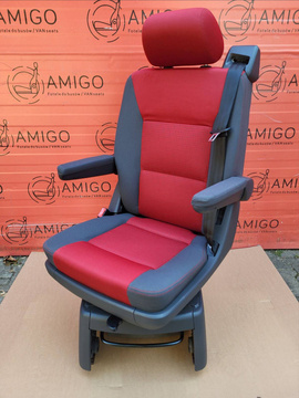 Seat single VW T5 Multivan Caravelle Anthracite Duo Red rear t6 swivel