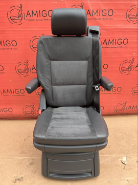 Seat single VW T5 Multivan Caravelle anthracite leather with alcantara rear t6
