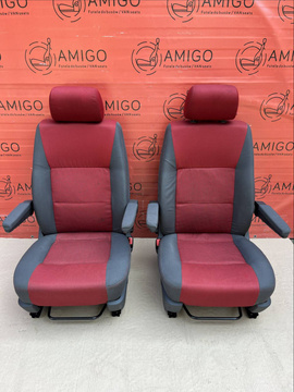 Driver passenger seat VW T5 DUO red Multivan Caravelle