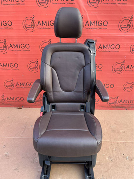 Seat single rear Mercedes V-class W447 Leather Nappa Maron Brown heated ventilated