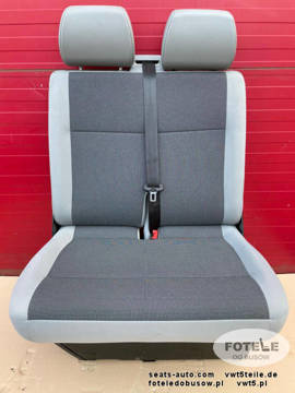 Seat VW T5 double bench passenger seat Austin grey front LHD